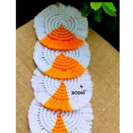 Handwoven Round Cotton Tea Coasters - Set of 7